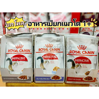 Royal canin Instinctive Pouch gravy,jelly,Loaf 85g.x12pcs. โรยัล คานิน อาหารแมว แบบเปียก สำหรับแมวโตอายุ 1ปีขึ้นไป