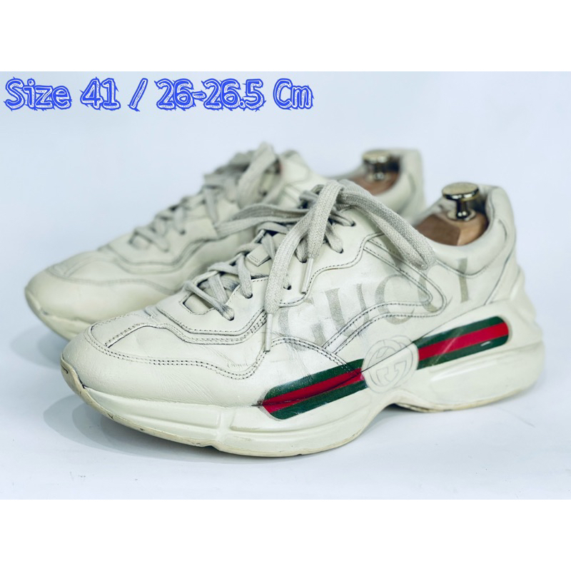 Gucci Rhyton Logo Leather Sneaker Ivory