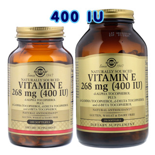 ถูกสุด🔥 Solgar Naturally Sourced Vitamin E 400 IU 100,250 Softgels วิตามินอี