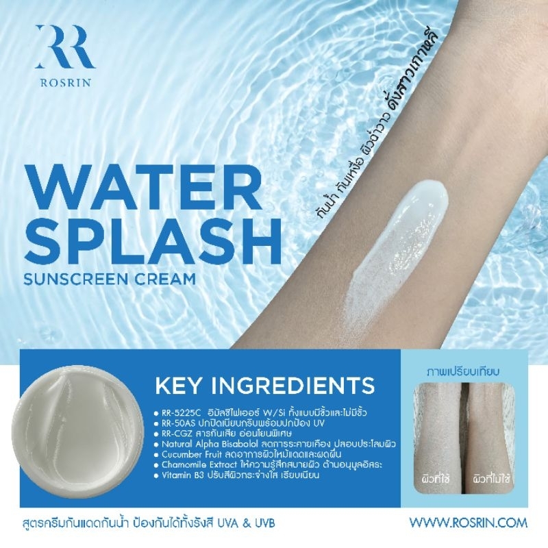 ชุดเซ็ททดลองสูตรWater Splash Sunscreen Cream กันแดดสูตรน้ำแตก เนื้อบางเบา เกลี่ยง่ายไม่เป็นคราบ (ST0
