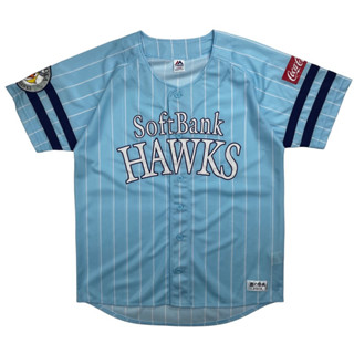 เสื้อเบสบอล SoftBankHAWKS Majestics Size S-L