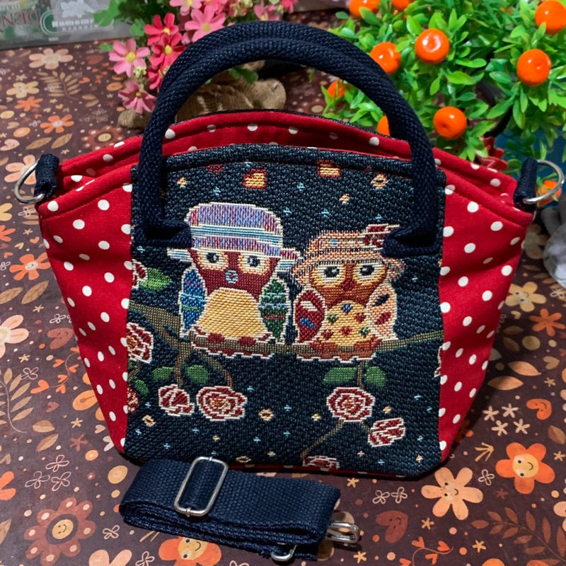 กระเป๋าผ้าทอ มินิถอนสายได้ ผ้าทอ HandMade ลายน่ารักๆ สีสันสดใส งานเย็บดีมากๆ