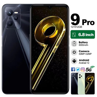 0PPQ 9 Pro 5G *COD*  (แรม12 รอม 512 GB) รองรับชาร์จไว 20W จอHD 6.8นิ้ว(ติดฟิลม์กระจกให้ฟรี)