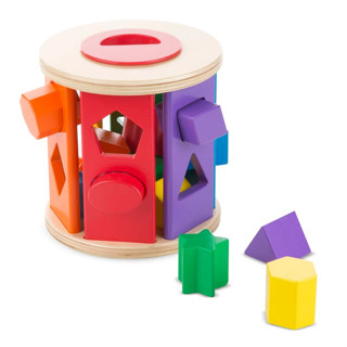 [หมุนได้] รุ่น 9041 บล๊อคหยอด 12 ชิ้น มีลูกเล่น Melissa &amp; Doug Match &amp; Roll Shape Sorter รีวิวดีใน Amazon USA อย่างดี กลิ้งได้ หมุนได้ จับถนัดมือ ของเล่นเด็ก