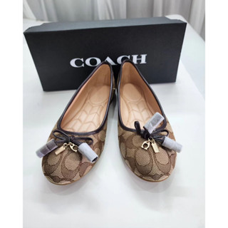 รองเท้าคัทชู รองเท้าส้นแบน Coach Benni Signature Jacquard Flat US 6.5