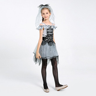 ชุดเดรสผี เจ้าสาว แมงมุม สำหรับ ฮาโลวีน Spider Bride Ghost Fancy Kid Costume for Halloween