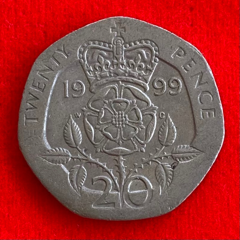 🇬🇧 เหรียญอังกฤษ​​ United Kingdom 20 pence ปี 1999 เหรียญต่างประเทศ