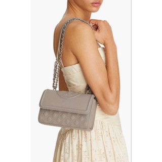 💥🔥กระเป๋าสะพาย หนัง รุ่นใหม่👜🔥New Tory Burch small Fleming Matte Convertible Shoulder Bag (shop)  สีเทาหรุหรา