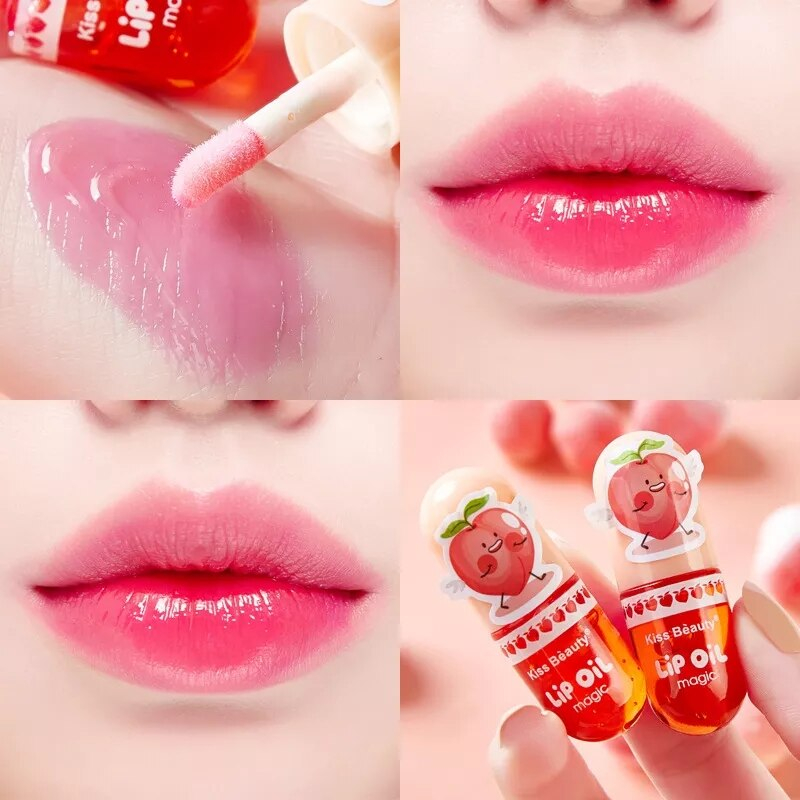 ใหม่ ลิปทินท์ ลิปสติกจิ๋วเปลี่ยนสี สีชมพู KISS BEAUTY LIP OIL MAGIC สีสวย ช่วยบำรุงให้ปากดูชุ่มชื่น มีมิติ No.70242-03