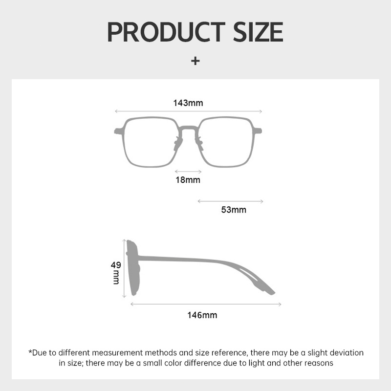 COD❤️แว่นกันแดดเปลี่ยนสีแฟชั่นเกาหลีคอมพิวเตอร์ป้องกันแสงสีฟ้ากรอบสี่เหลี่ยมใหญ่โลหะแว่นสายตาสั้นผู้ชายและผู้หญิง-a.one - รูปที่ 7
