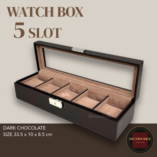 กล่องใส่นาฬิกา 5 เรือน, 5-Slot Leather Watch Box