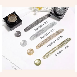 สีเจลกากเพชรละเอียด สีเจลแพตตินั่ม PLATINUM GEL ใช้ทา ใช้ตัดเส้น เพิ่มความหรูหรา