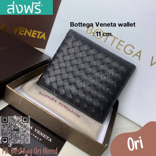 🔥กระเป๋าสตางค์ใบสั้นผู้ชายโบตเตกา Wallet สีดำ❌งานออริ❌11cm.🔥[งานหนังลูกวัวแท้] ภาพถ่ายงานจริง ทักแชทก่อนกดสั่งซื้อ