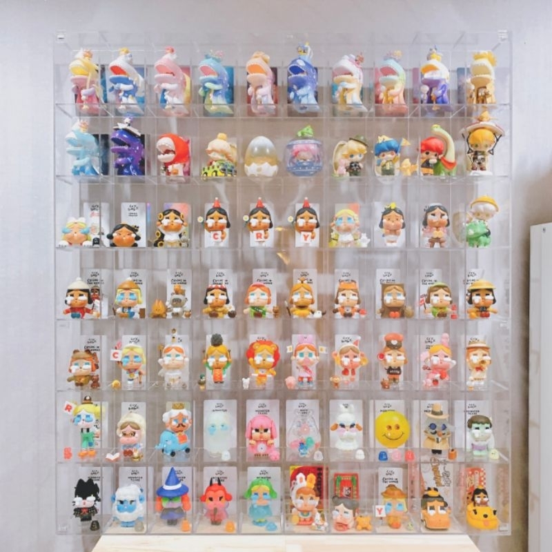 ตู้โชว์โมเดลมีบานปิดติดแม่เหล็ก​12ช่อง 20ช่อง 36ช่อง 50ช่อง 70ช่อง Pop​mart​ Collection100% MOLLY Hirono Nanci Nvota