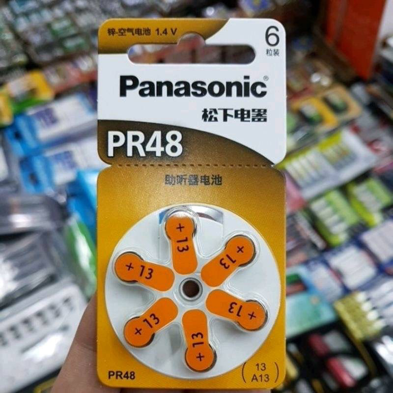 (แพคเกจ HK) ถ่านเครื่องช่วยฟัง Pana sonic 13 ,A13 ,PR48 1.4V แพค6ก้อน ของใหม่ ของแท้