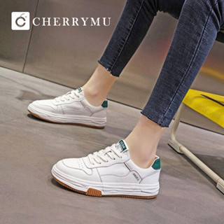 CHERRYMU รุ่น CM85 รองเท้าหนังแท้ สนักเกอร์หนังนิ่มมาก ใส่สบาย