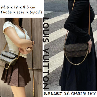 Louis Vuitton/WALLET ON CHAIN​กระเป๋าถือ IVY/สไตล์ใหม่/กระเป๋าผู้หญิง/มีสายโซ่