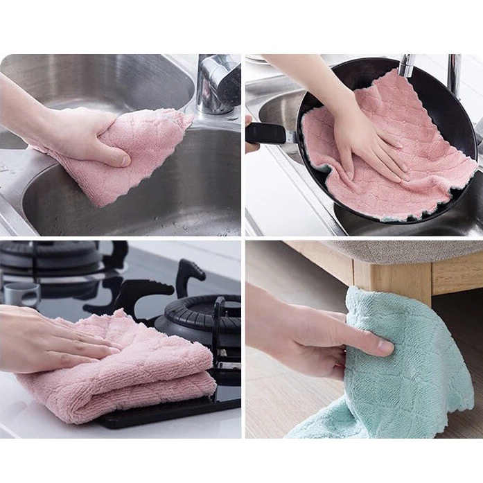 (พร้อมส่งจากไทย) ผ้าเช็ดโต๊ะ เช็ดจาน เช็ดมือ เนื้อนาโนนุ่มนิ่มอเนกประสงค์ thumbnail 3