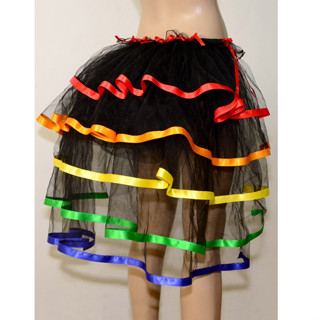 ZF104,ZF105 กระโปรงTUTU ตาข่ายสีดำรุ้ง Tutu Puffy Layered Rainbow Tulle 🚚ด่วนมีส่งGrabค่า