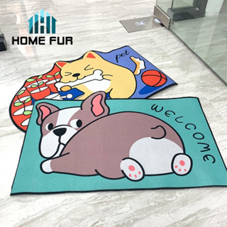 Home Fur พรมเช็ดเท้า พรมปูพื้นลายการ์ตูน กันลื่น พื้นนุ่ม