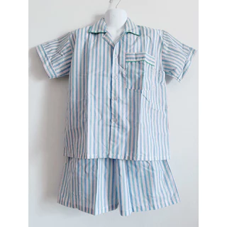 👕ชุดนอนผู้ใหญ่ แขนสั้นขาสั้น ลายริ้ว(ผ้าทอลายไม่ใช่สกรีน) คอเชิต ผ้าทีซี