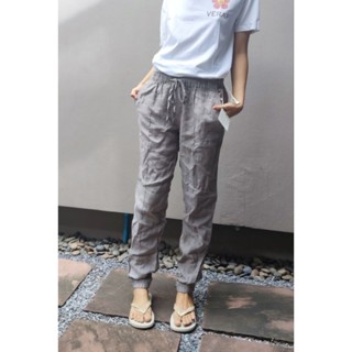 Linen Joggers  กางเกงผ้าลินินปลายจัมพ์ (CYNTHIA ROWLEY) เอวยืด ใส่สบาย