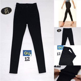 12.GU DENIM ( 315617 ) เอวสูง สีดำ  เอววัดจริง 25 , 27