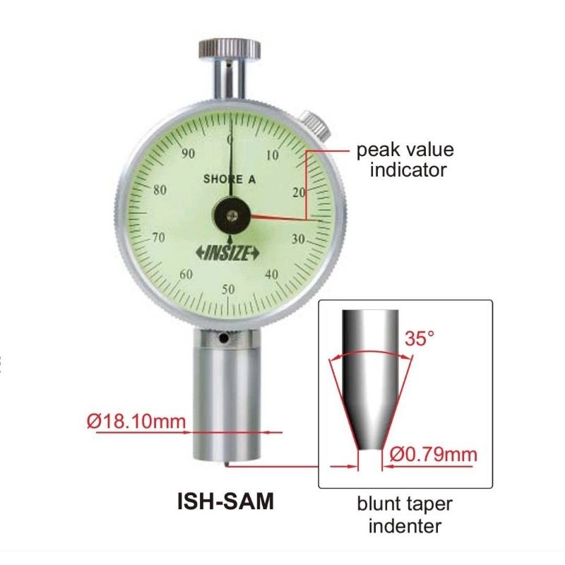 เกจวัดความแข็ง (Shore A) Shore Durometer INSIZE (อินไซส์) รุ่น ISH-SAM