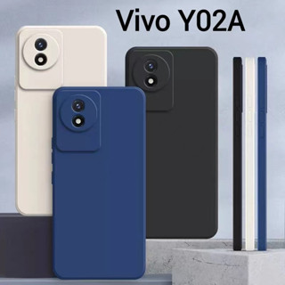 Y02A(พร้อมส่งในไทย)เคสTPU​นิ่ม​สีพาสเทลแบบคลุมกล้องVivo Y02Aตรงรุ่น