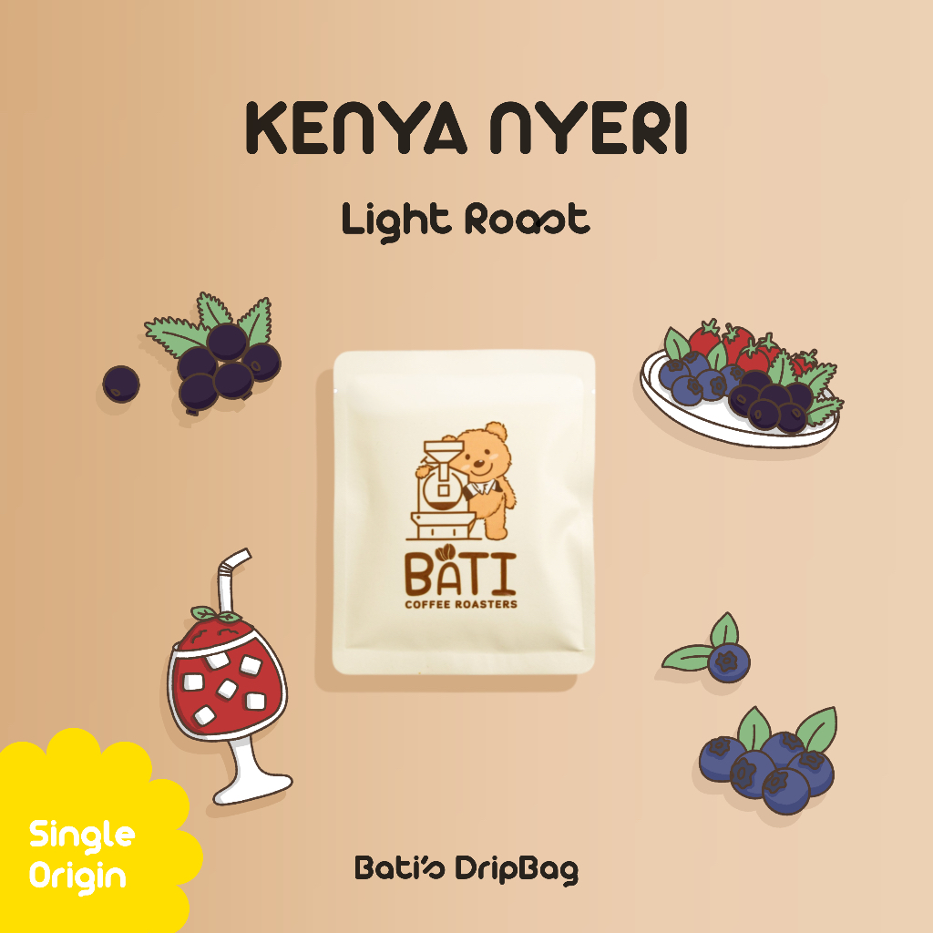 กาแฟ drip bag คั่วอ่อน Bati Coffee Roasters - BATI'S KENYA NYERI AB【Single Origin｜Washed｜Light Roast