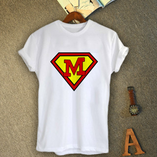 เสื้อยืดอักษรภาษาอังกฤษ ตัว M Superman