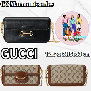 กุชชี่ Gucci /Horsebit 1955 series กระเป๋าถือขนาดเล็ก/กระเป๋าสุภาพสตรี/กระเป๋าร่อซู้ล/รุ่นใหม่ล่าสุด/ส่วนลดปลอดภาษี