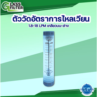 ตัววัดอัตราการไหลเวียน Flowrate 1.8-18 LPM เกลียวบน-ล่าง 1/2"/LZM-15G