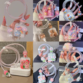 พร้อมส่งจากไทย ชุดพันสาย เคสหัวชาร์จ ลายการ์ตูน ตัวถนอมสาย USB 20w 18w 35W
