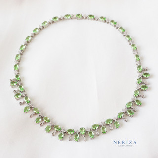 Neriza Jewelry/ สร้อยคอเพชรสังเคราะห์ประกายเทียบเท่าเพชรแท้ จัดส่งฟรีพร้อมกล่อง NZC011