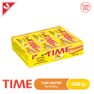Wafer TIME ไทมเวเฟอร์ 360g 1 กล่อง 12 ชิ้น มี 6 รสชาติ