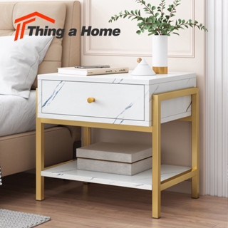 Thing a Home ตู้เก็บของข้างเตียง ตู้ข้างเตียงลายหินอ่อน ขนาดเล็ก พร้อมลิ้นชัก มีให้เลือก2แบบ