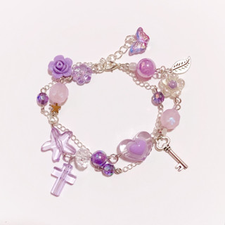 Bracelet กำไลข้อมือ สร้อยข้อมือ Heart Purple bracelet | Chanis Store