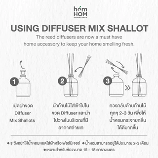 ก้านไม้หอม + หอมแดงสกัด (กลิ่นโอเชี่ยน)🍃น้ำหอมปรับอากาศ🍃 Reed Diffuser Mix Shallot Extract
