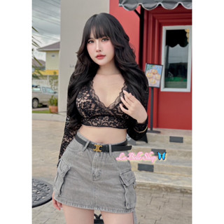 🎊mnv_shop🎊 ( B102 )  เสื้อลูกไม้ แขนยาว❤️💚ทรงคอวีมีชับใน งานฮิตมากจ้า สวยแซ่บๆมาก❤️💚 ผ้าลูกไม้ไม่คัน