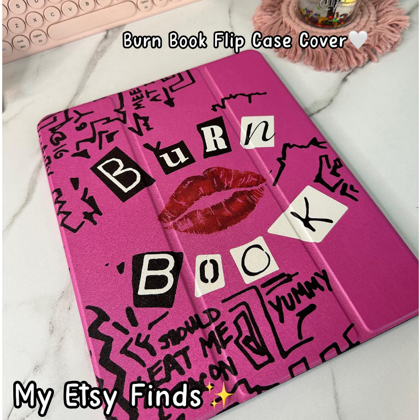 พร้อมส่ง เคสไอแพด Pro11 2024 Air7/6 11 Gen12 Y2K Mean Girls เคสiPad Burn Book mini7 Pink Gen11