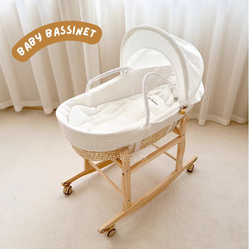 [พร้อมส่ง] เปลเด็กอ่อน Baby Bassinet  ตะกร้าหวาย Handmade ใช้งานได้แบบ 3-in-1
