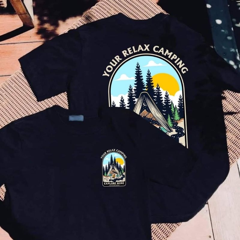 สินค้าพร้อมส่ง.เสื้อยืดสายcampingต้องไม่พลาด