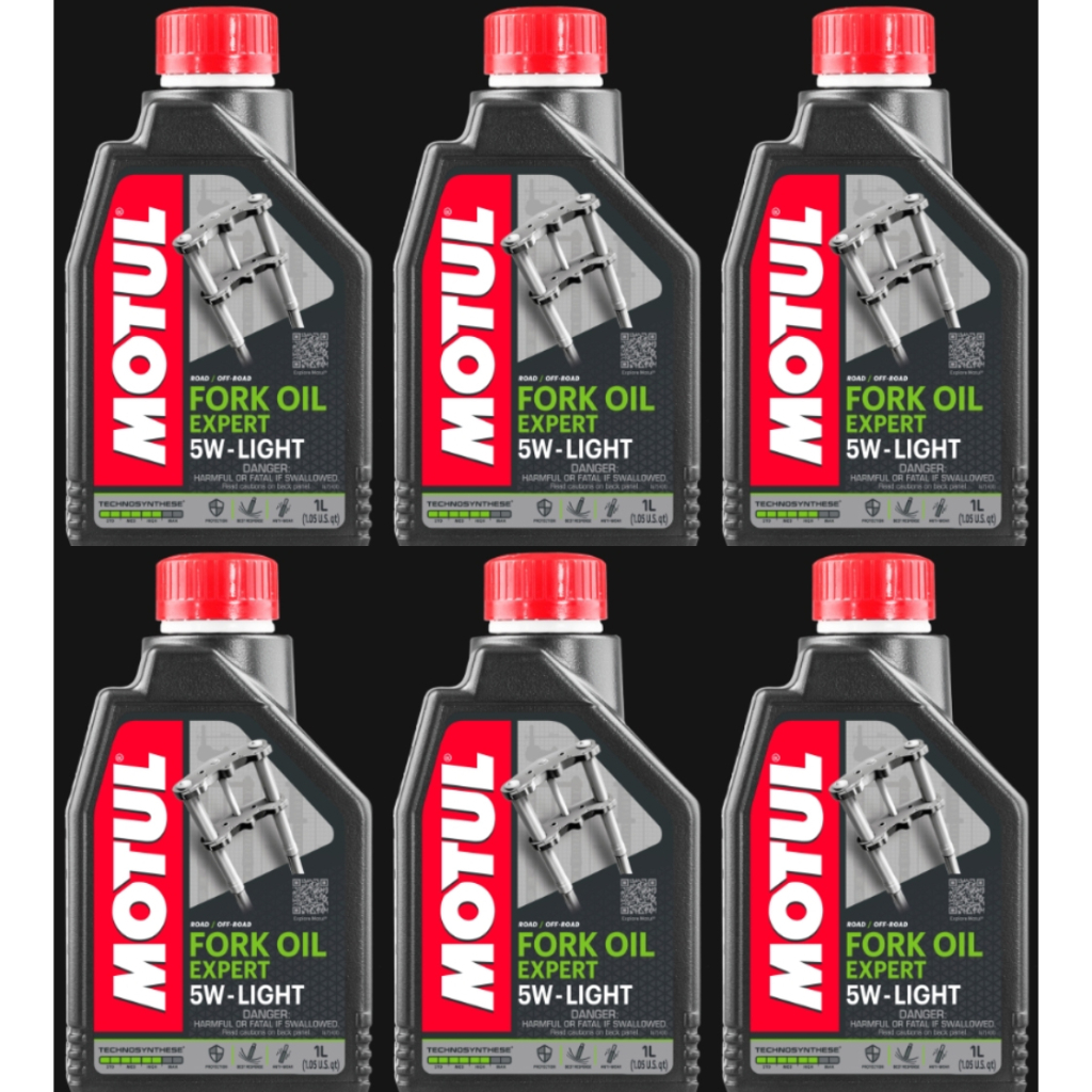 ของแท้ ยกลัง :: 6 ขวด MOTUL FORK OIL EXPERT 5W 10W 15W 20W LIGHT MEDIUM HEAVY โมตุล น้ำมันโช๊ค 1 ลิตร (x 6 ขวด)