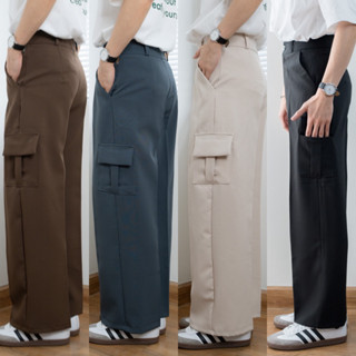 CASSO PANTS กางเกงสแลคคาโก้เอวสูงกระบอกกลาง