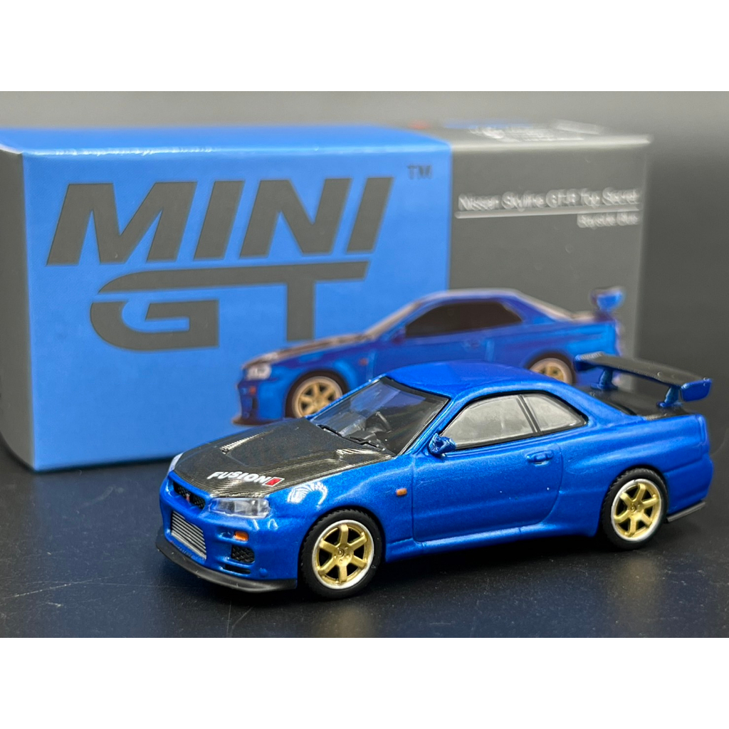 MINIGT Nissan Skyline GT-R (R34) Top Secret Bayside Blue