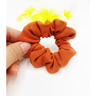 NK21 โดนัทรัดผม ไซส์มินิ หนังยางรัดผม สีส้มอิฐ Mini Scrunchies,Scrunchies,Scrunchy,Hair accessories,Elastic hair tie