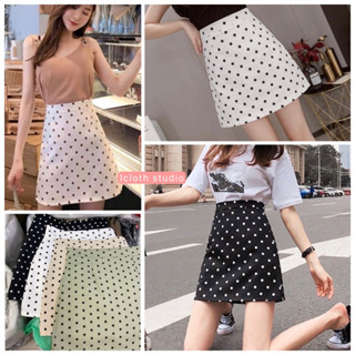 Polkadot Skirt 🧡 กระโปรงสั้นลายจุด มีซับในตัว คิ้วท์สุดๆ