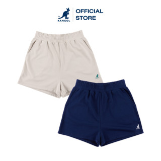 KANGOL Shorts กางเกงขาสั้นปักลายโลโก้ KANGOL สีขาว, น้ำเงินเข้ม ผู้หญิง 63221502