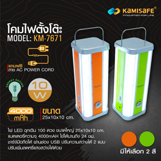 KAMISAFE โคมไฟLED 100 ดวง ฉุกเฉิน เป็นPower Bank ชาร์จมือถือได้ แบตเตอรี่ 4000mAH รุ่น KM-7671